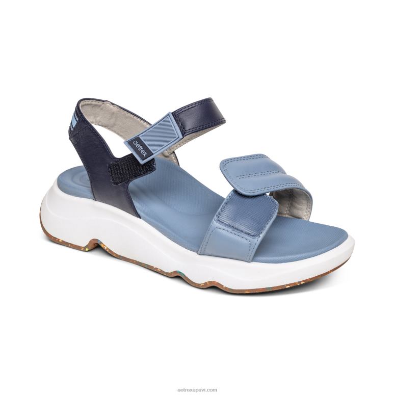 sievietes Aetrex sporta sandales P0H0D288 zils