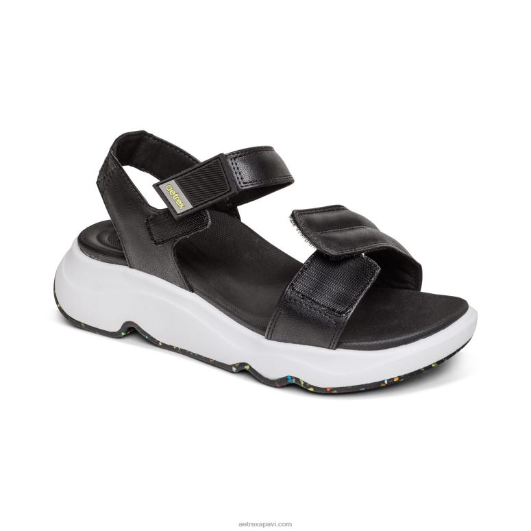sievietes Aetrex sporta sandales P0H0D290 melns