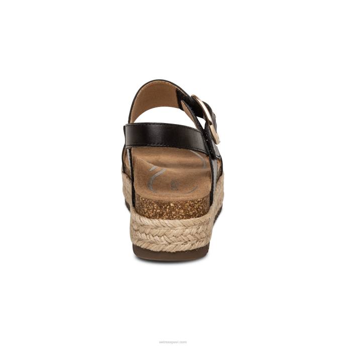 sievietes Aetrex vania arch atbalsta platformas sandales LHF6311 melns