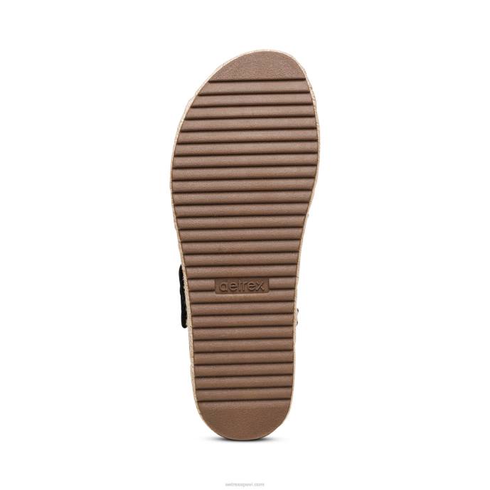 sievietes Aetrex vania arch atbalsta platformas sandales LHF6311 melns