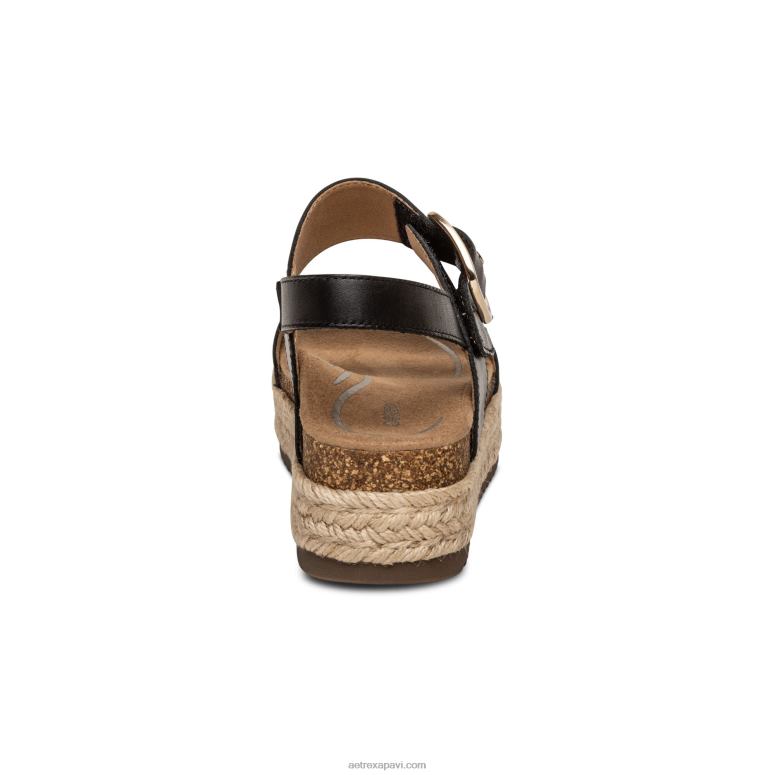 sievietes Aetrex vania arch atbalsta platformas sandales P0H0D311 melns